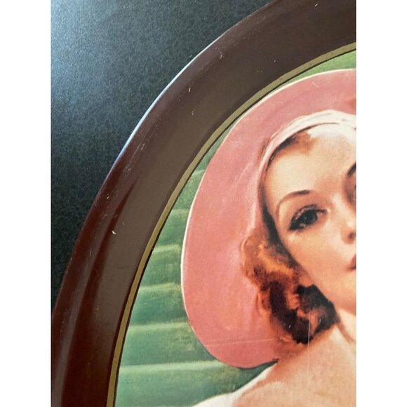 PINK LADY COCA COLA TRAY VINTAGE ltd ed 1977 of 1938 Calendar Girl - Picture 3 of 7